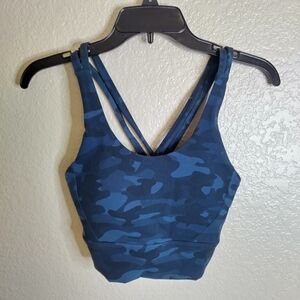 buffbunny collection blue camo sports bra Sz M